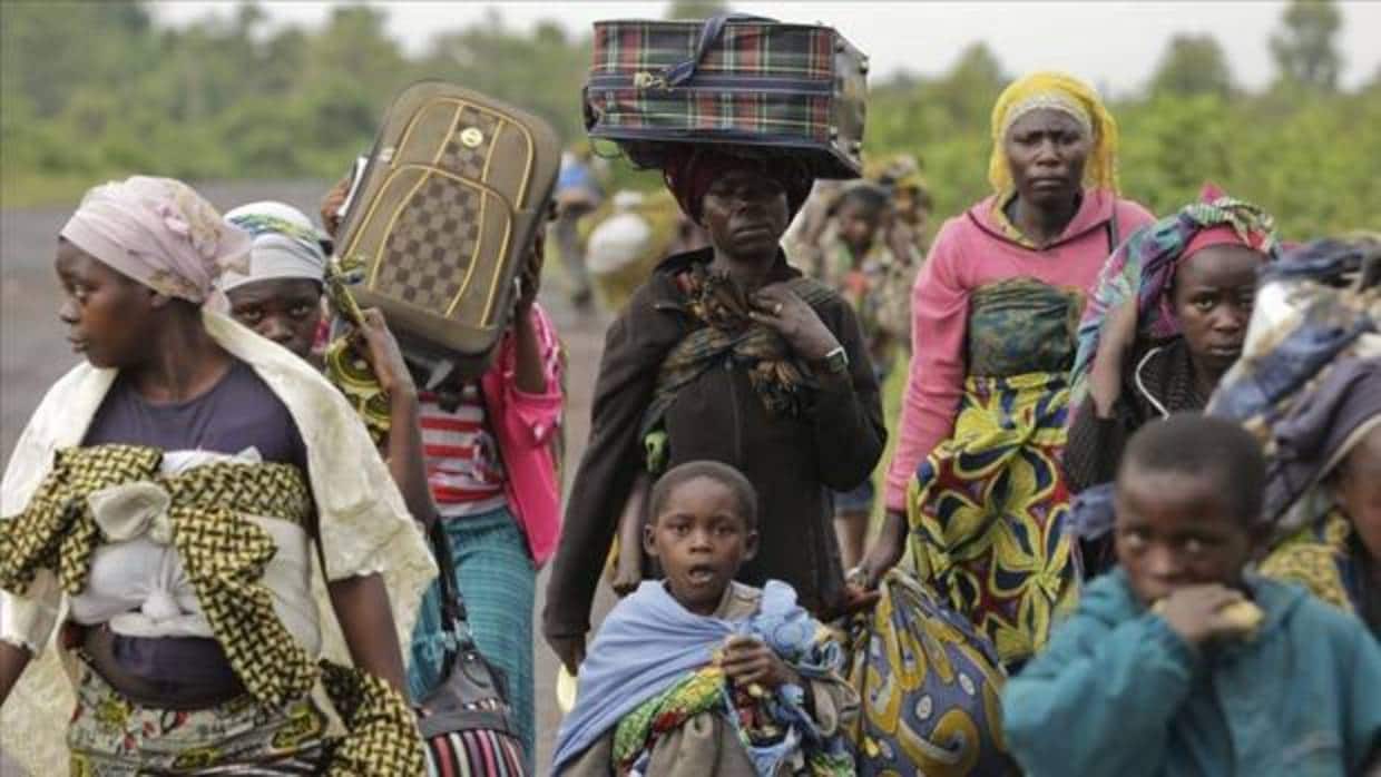 Imagen de un grupo de desplazados de la República Democrática del Congo, en 2012
