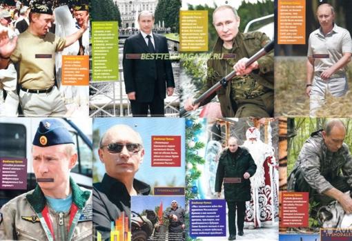 Algunas de las imágenes de Putin usados en otros almanaques