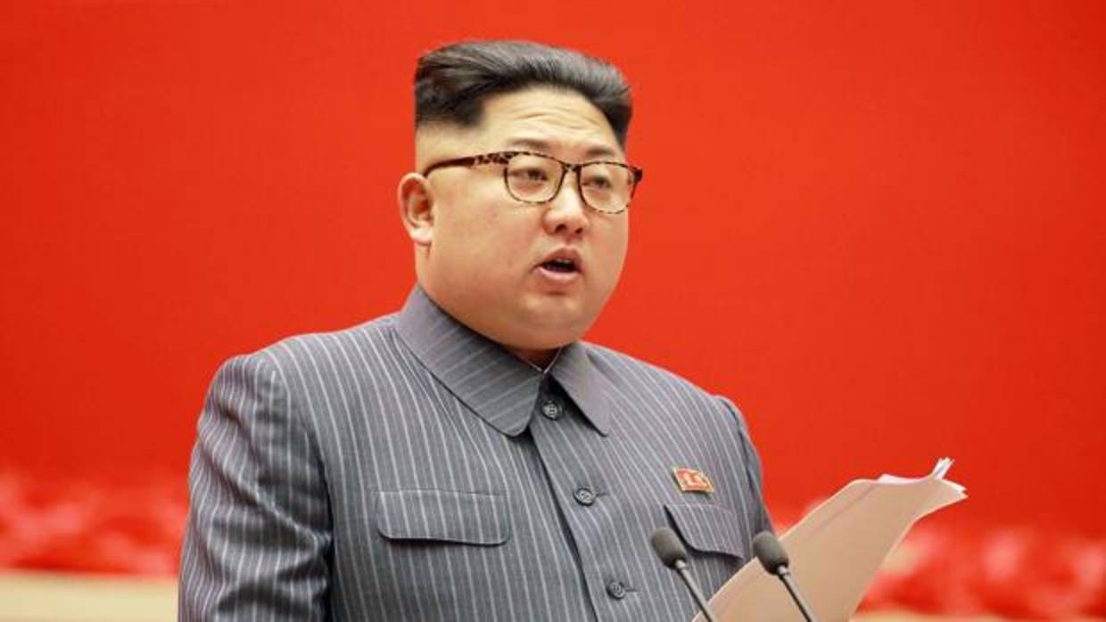 Kim Jong-Un, durante su discurso en la quinta Conferencia de Presidentes de células del Partido norcoreano de los Trabajadores