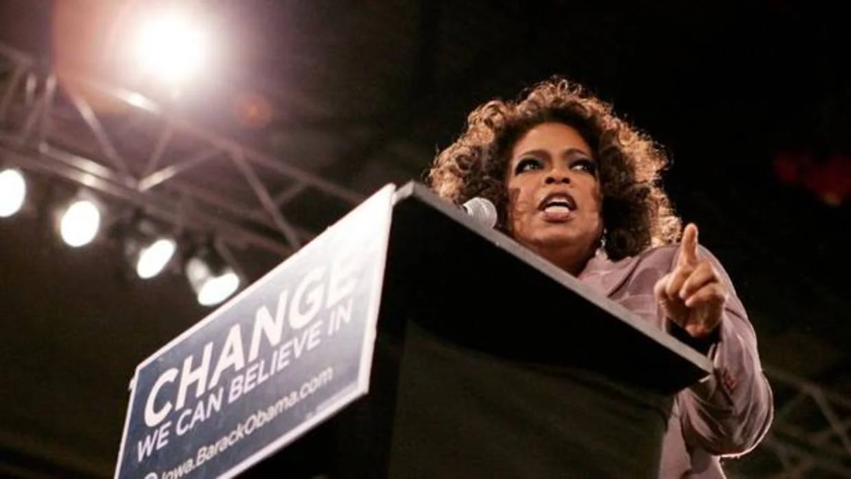 Oprah Winfrey, en 2007, durante un mitin en apoyo a la candidatura de Barack Obama