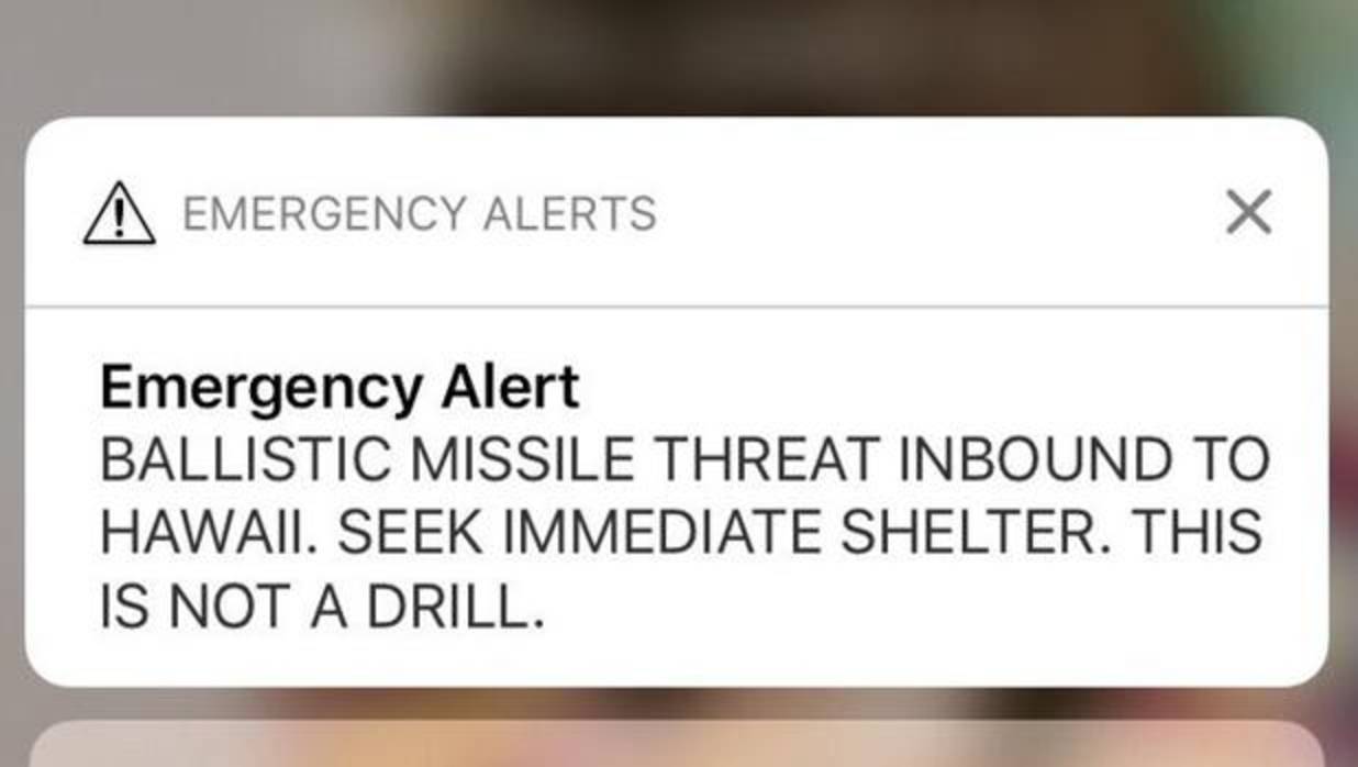 Se busca responsable de la misteriosa «falsa alarma» de ataque con misil balístico en Hawái