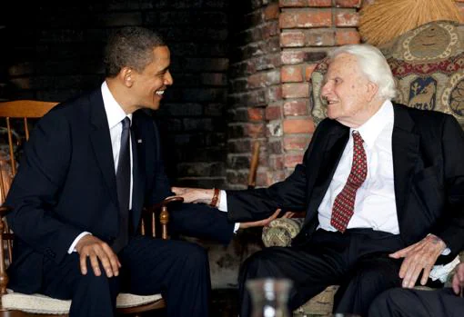 Billy Graham, con el presidente Obama, en febrero de este año