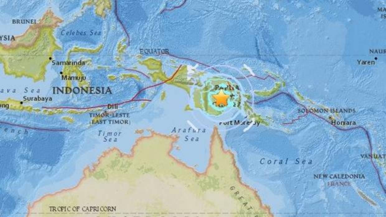 Imagen del epicentro del terremoto