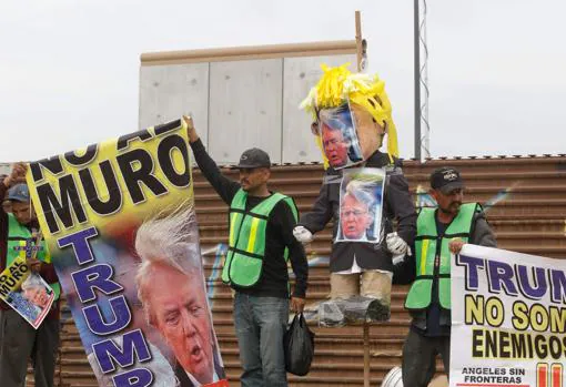Protesta contra las políticas de inmigración de Trump en la ciudad de Tijuana, en el estado de Baja California
