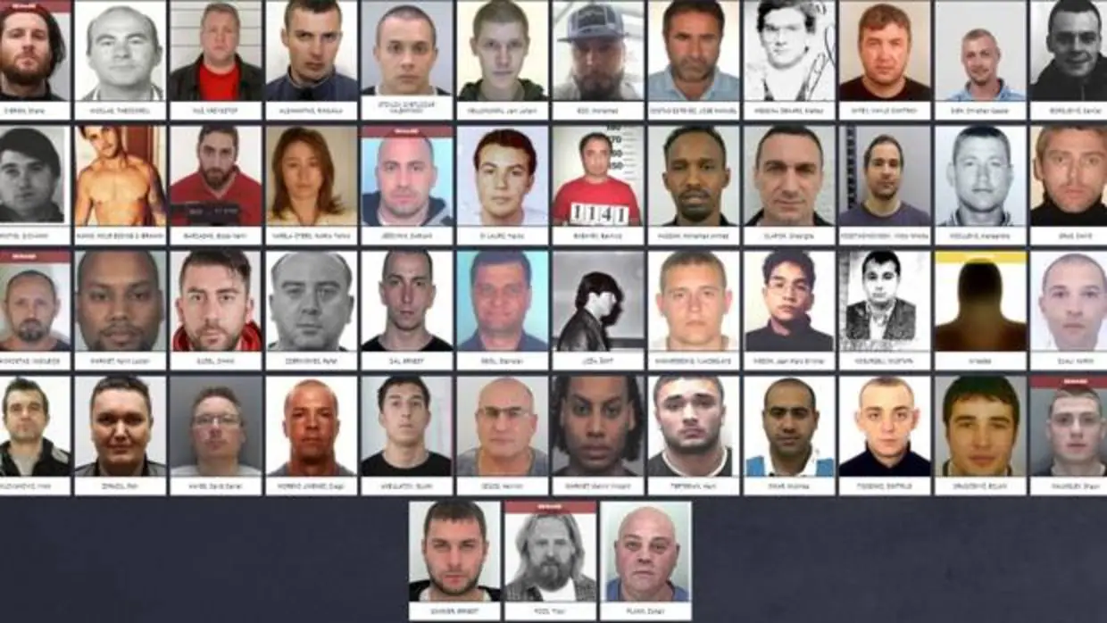 Captura de los 52 más buscados por Europol
