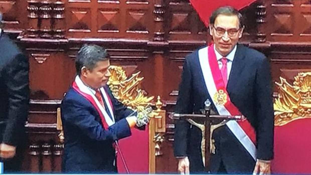 Martin Vizcarra, tras jurar su cargo como nuevo presidente de Perú