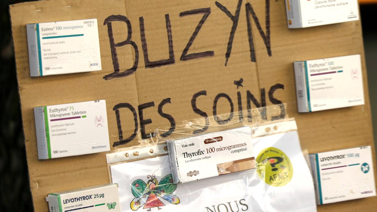 Una pancarta durante las protestas por la situación de la Sanidad francesa en París
