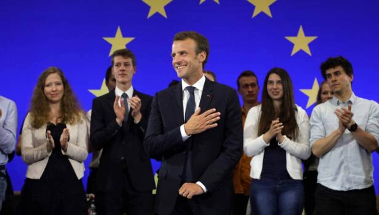 Macron, la semana pasada durante la entrega del premio Carlomagno