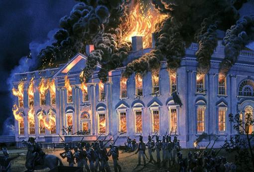 El incendio de la Casa Blanca en 1814, por Tom Freeman