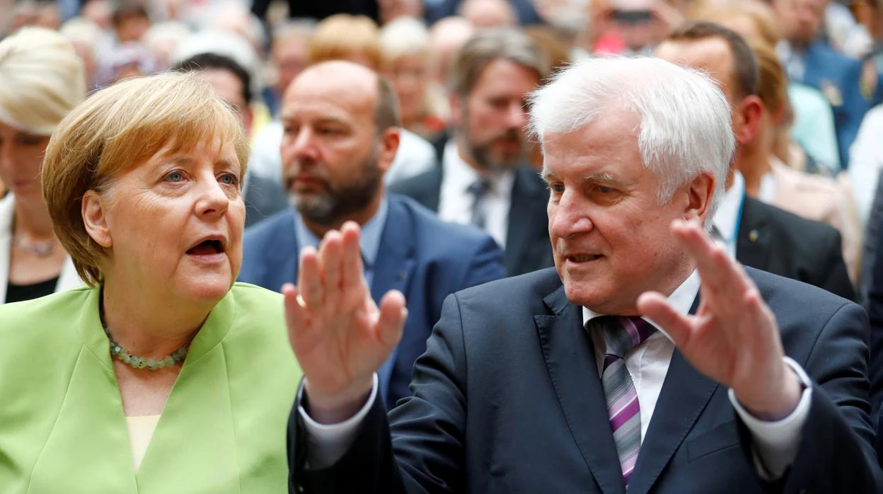 Angela Merkel y Horst Seehofer, en un acto el pasado 20 de junio