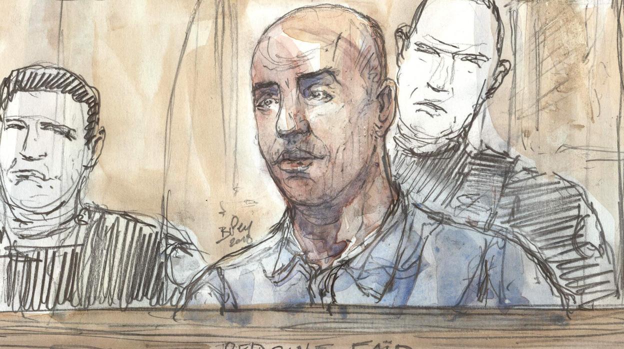 Retrato de Redoine Faïd durante su juicio