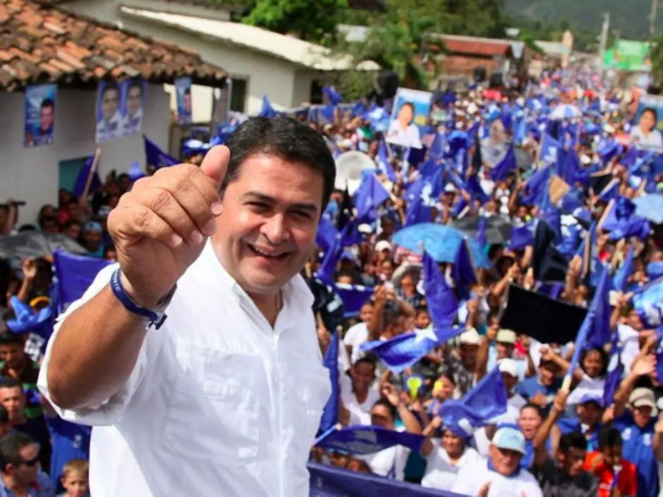 Juan Orlando Hernández, en la campaña de las presidenciales de Honduras