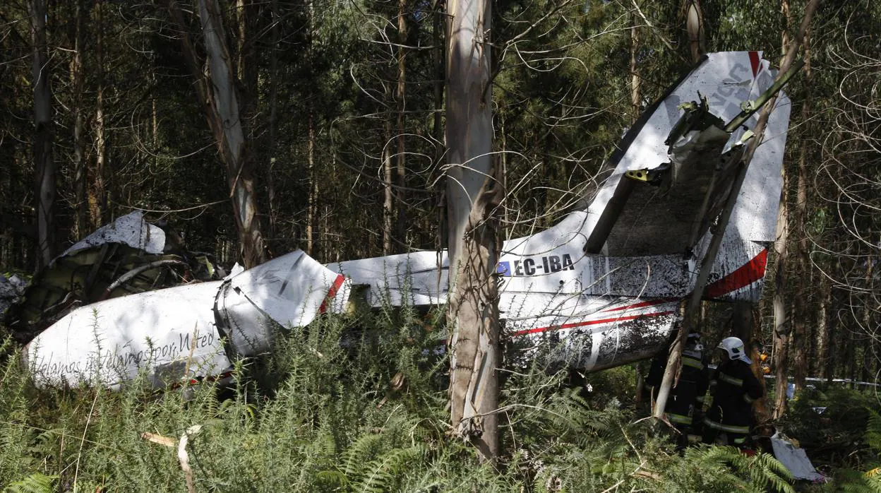 Avioneta accidentada en las proximidades del aeropuerto de Lavacolla, foto de archivo