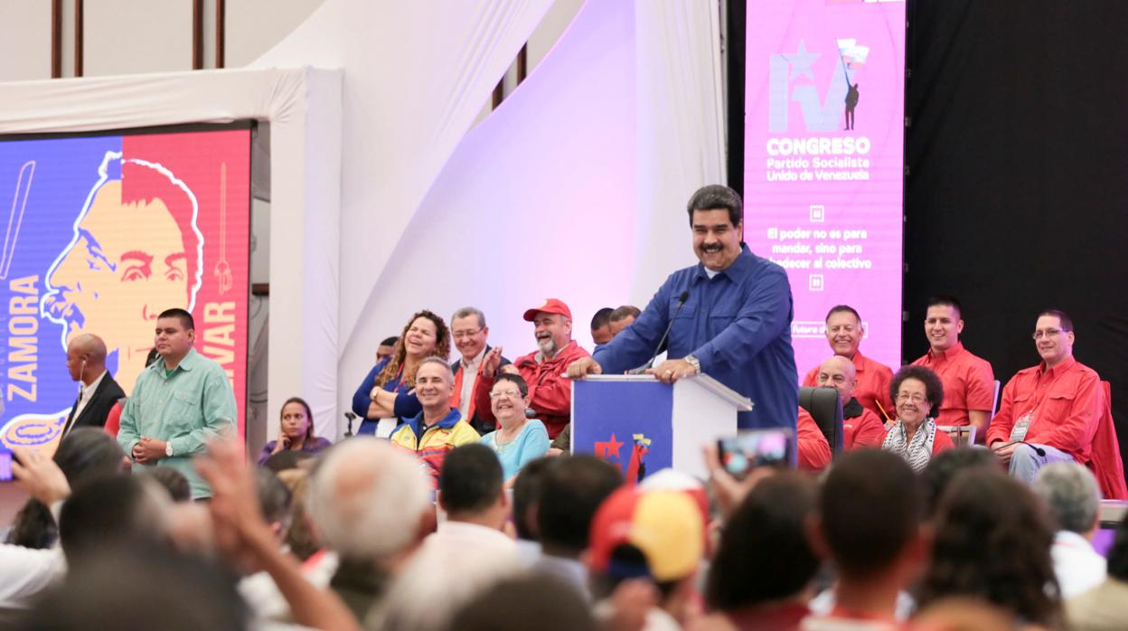 Nicolás Maduro durante el congreso del Partido Socialista Unido de Venezuela este julio