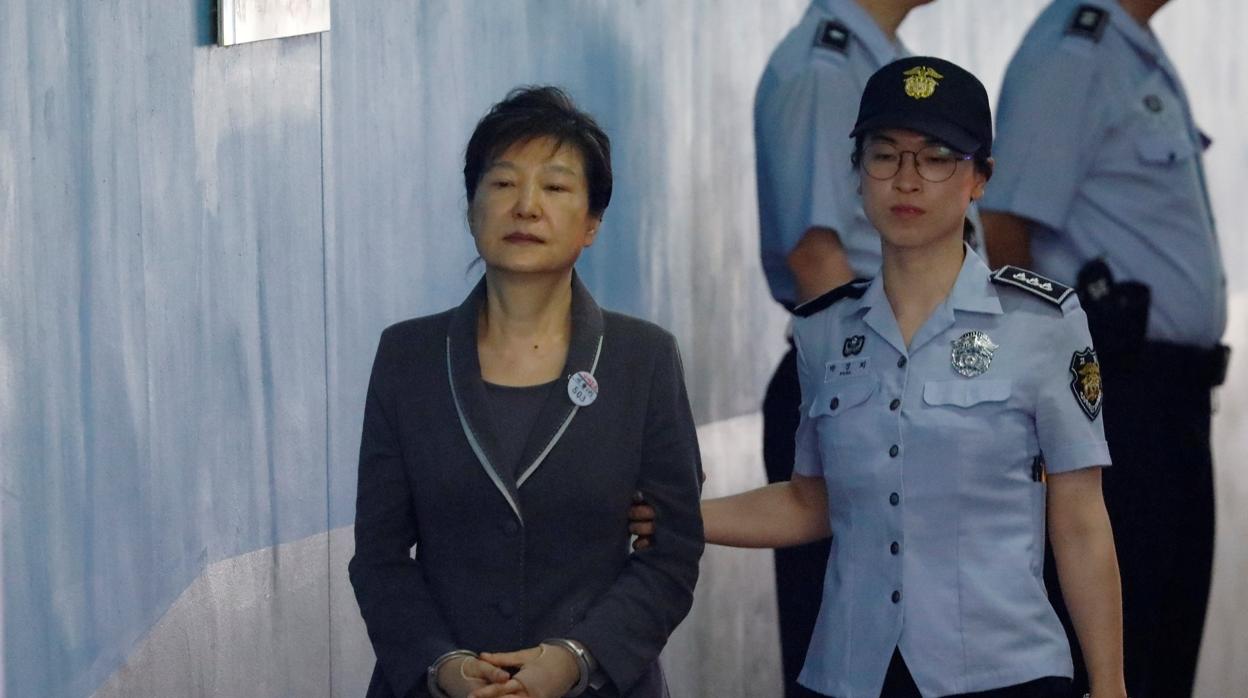 Park Geun Hye a su llegada al juicio en Seul