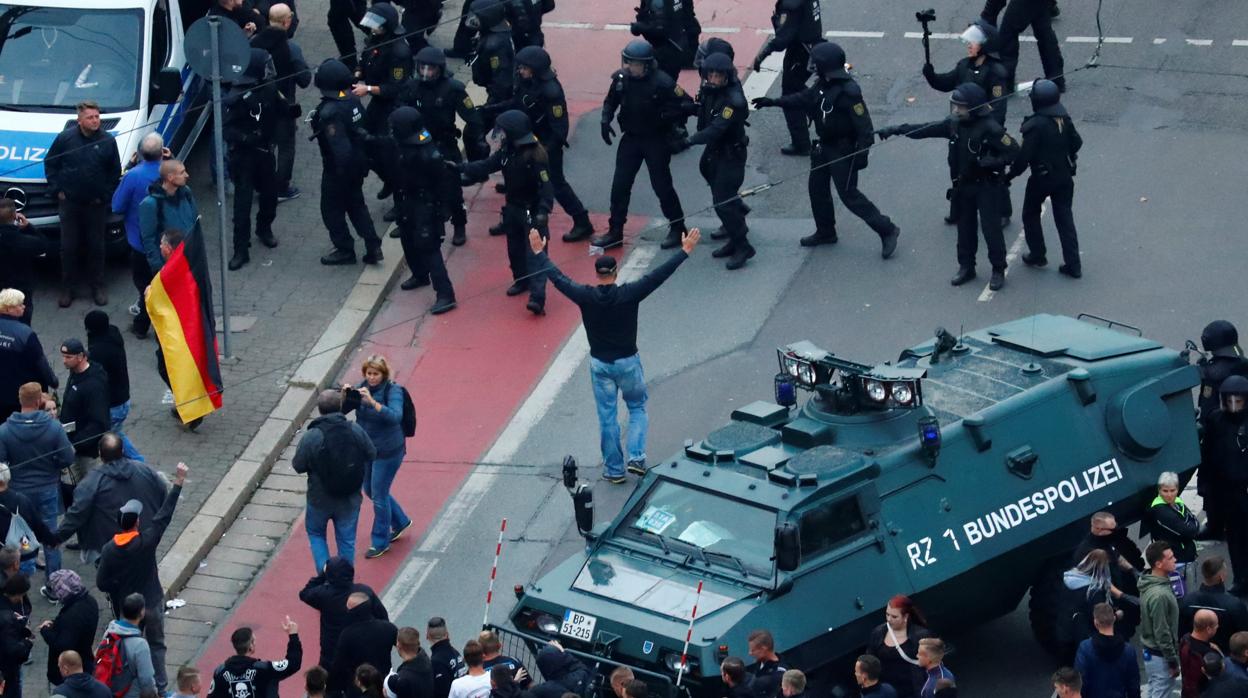 La Policía bloquea la manifestación de extrema derecha convocada este sábado en Chemnitz