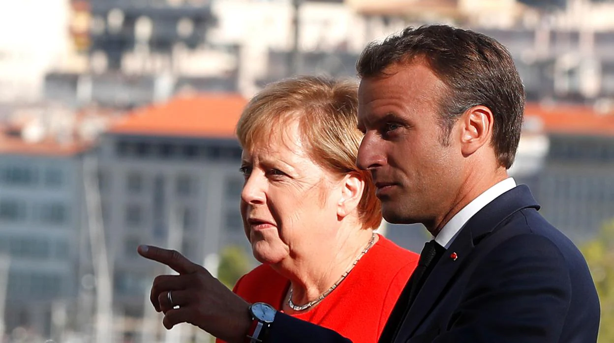 Angela Merkel y Emmanuel Macron en Marsella