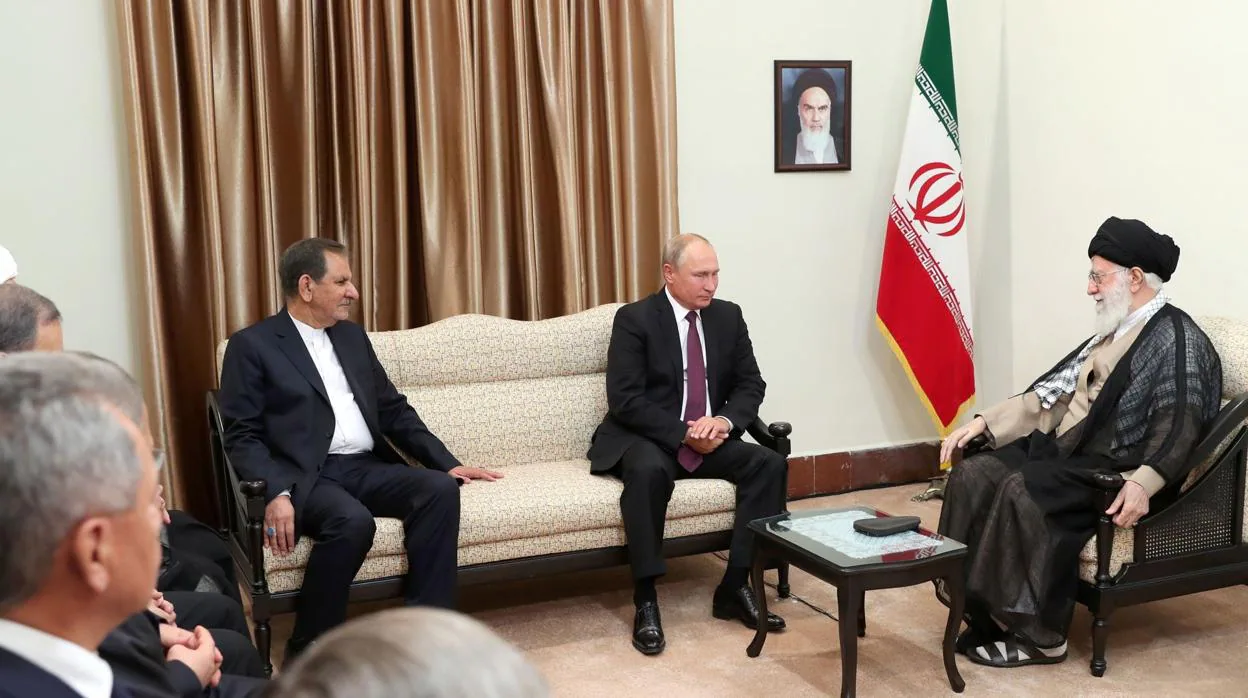 Erdogan, Putin y Rohaní durante la reunión de este viernes en Teherán, Irán