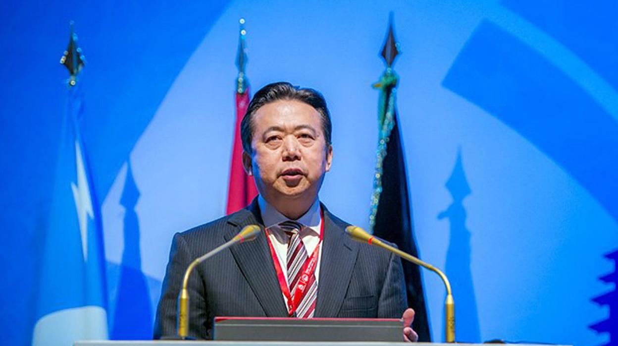 Una imagen distribuida por INTERPOL que muestra a Meng Hongwei, presidente chino de Interpol