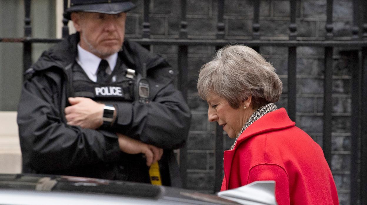 La primera ministra británica, Theresa May, llega a Downing Street