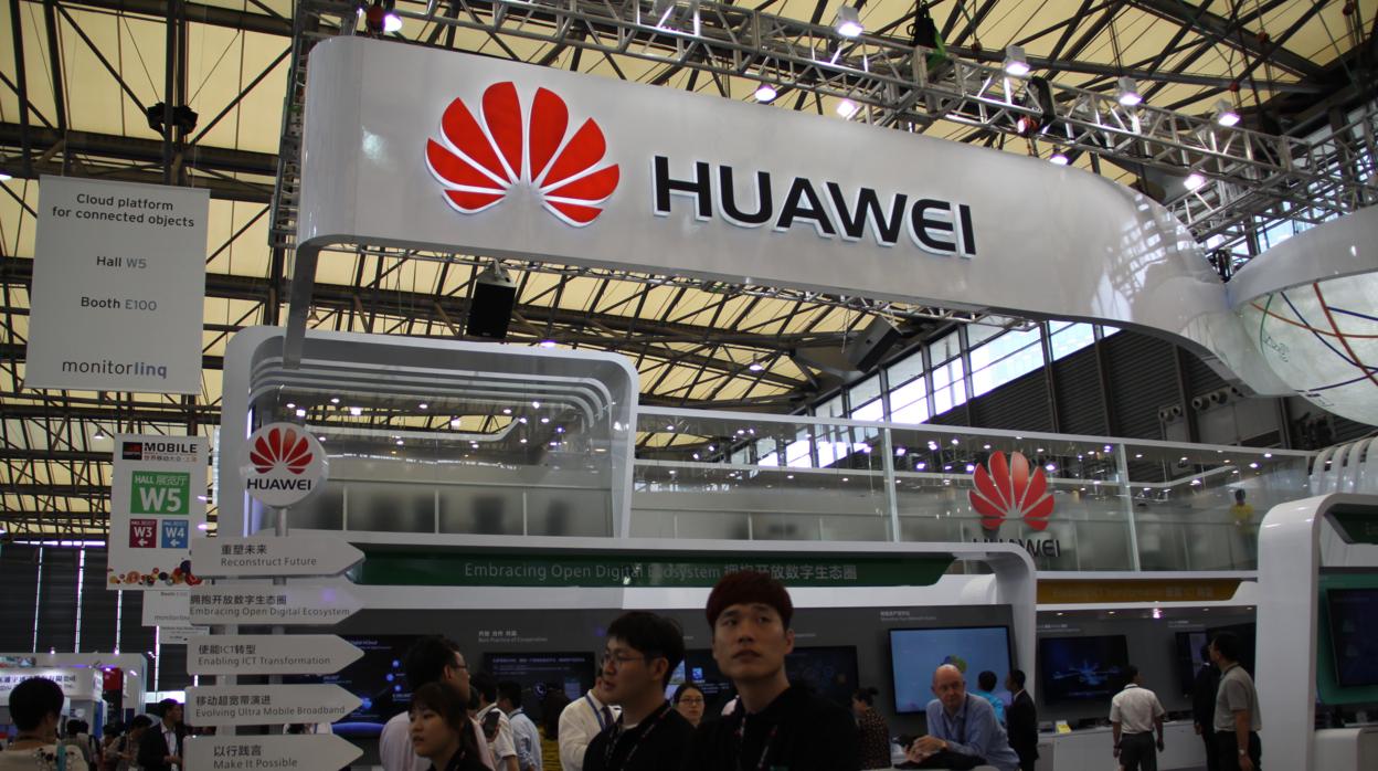 Stand de Huawei en una feria de muestras en China