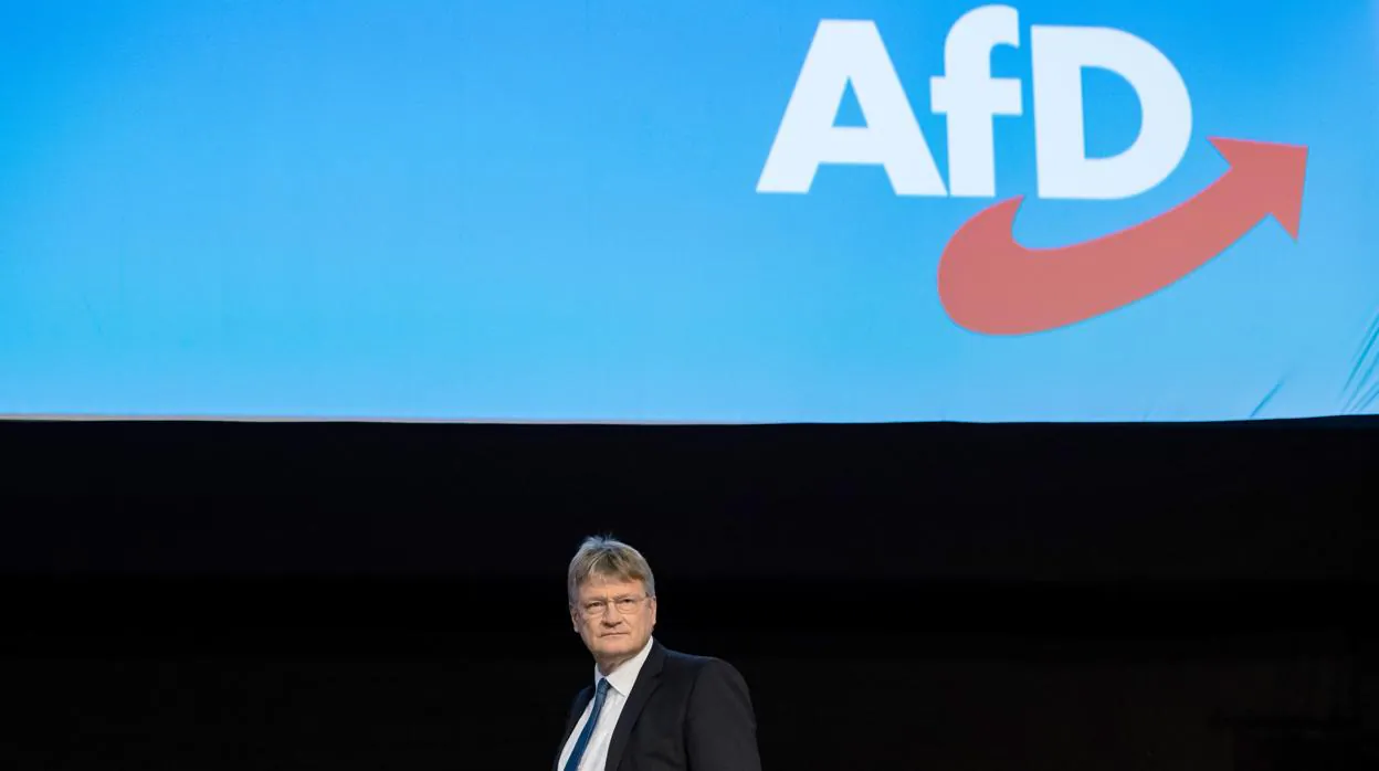 El copresidente de la ultraderechista Alternativa para Alemania (AfD), Jörg Meuthen, durante una convención del partido en Riesa