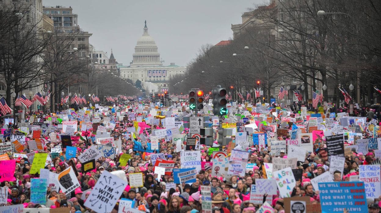 Imagen de la marcha de mujeres en Washington, en enero de 2017