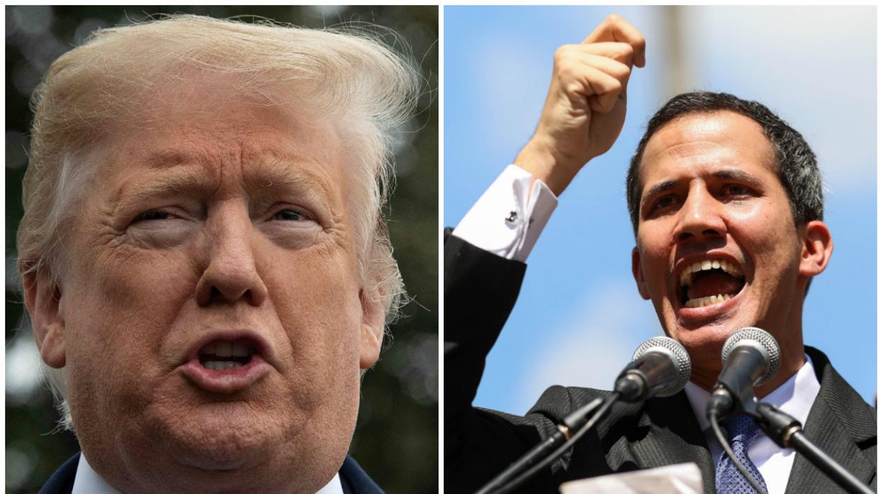 El presidente de EE.UU., Donald Trump, y el presidente interino de Venezuela, Juan Guaidó