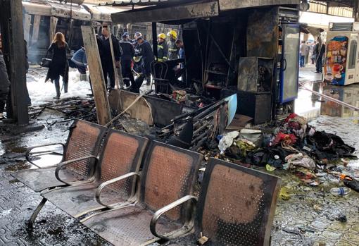 Instalaciones afectadas por el fuego en la estación