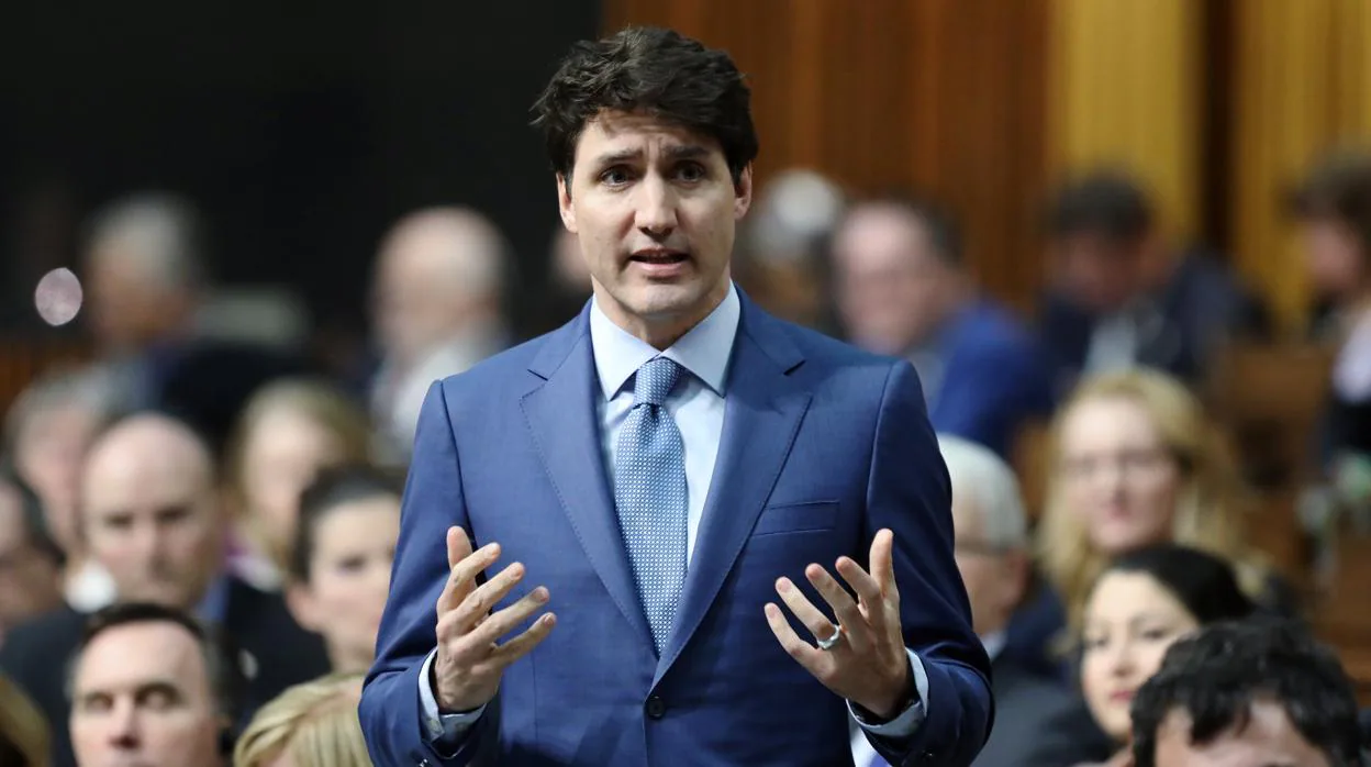 El primer ministro canadiense, Justin Trudeau habla durante una sesión del Parlamento