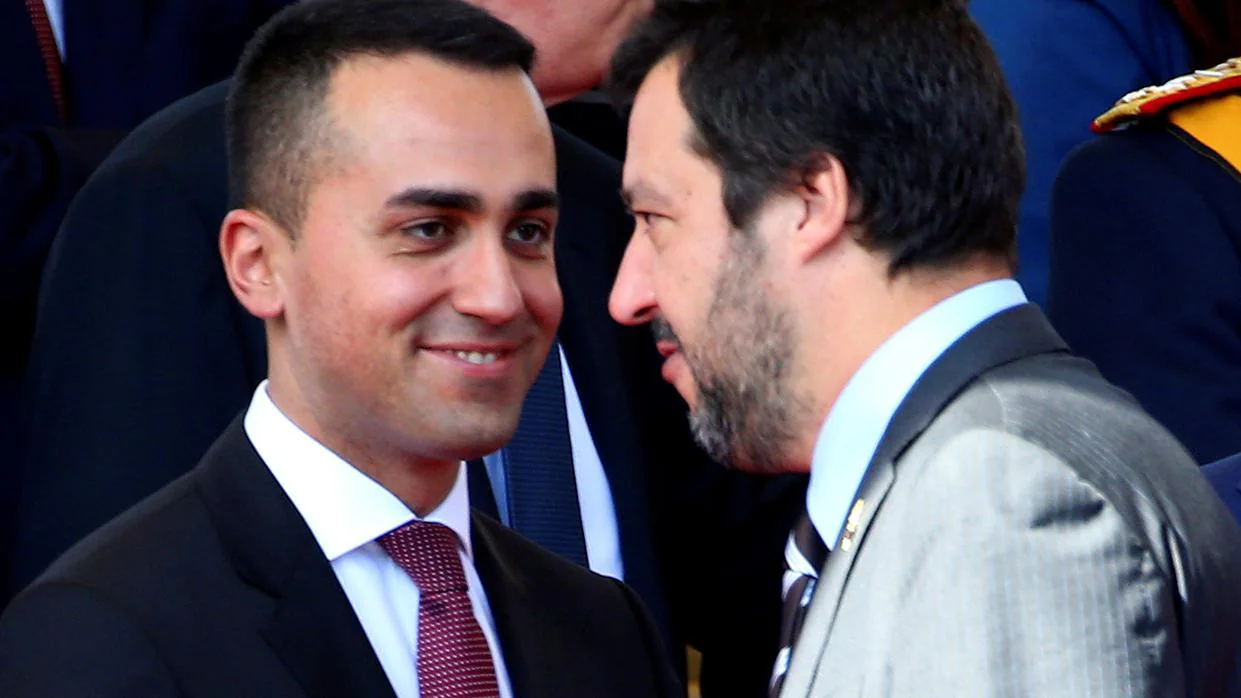 Los líderes del M5E y la Liga, Luigi Di Maio y Matteo Salvini, en una imagen de archivo