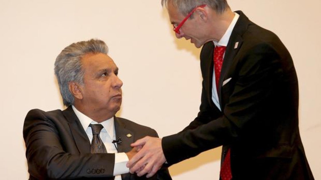 Lenin Moreno, recogiendo un premio en Salamanca el pasado mes de enero