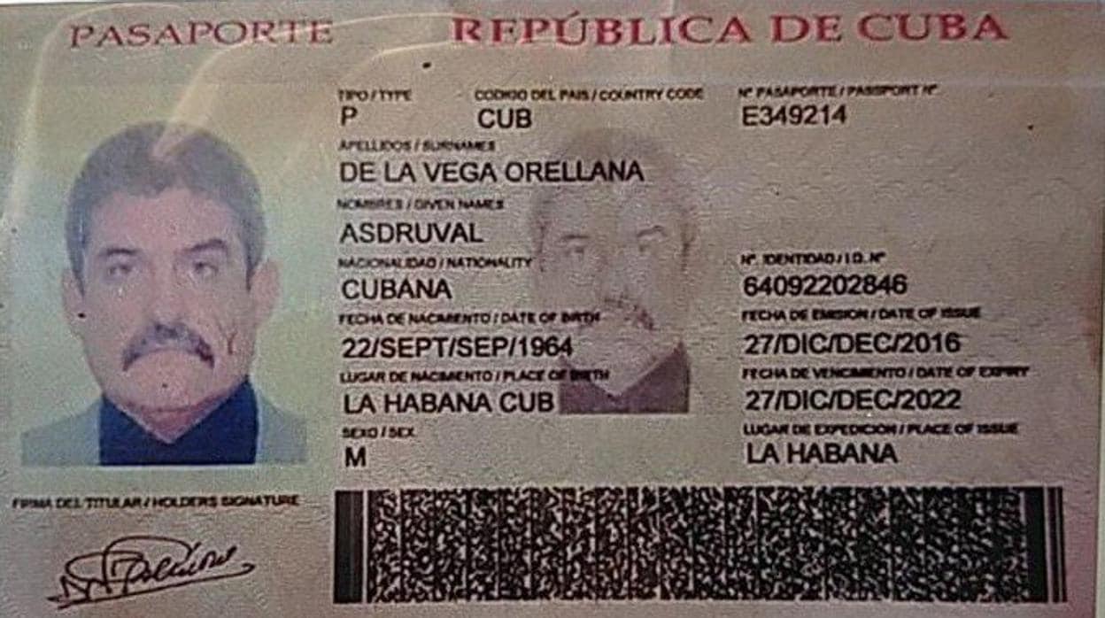 Pasaporte del nuevo jefe de infiltración enviado por el régimen cubano a Venezuela