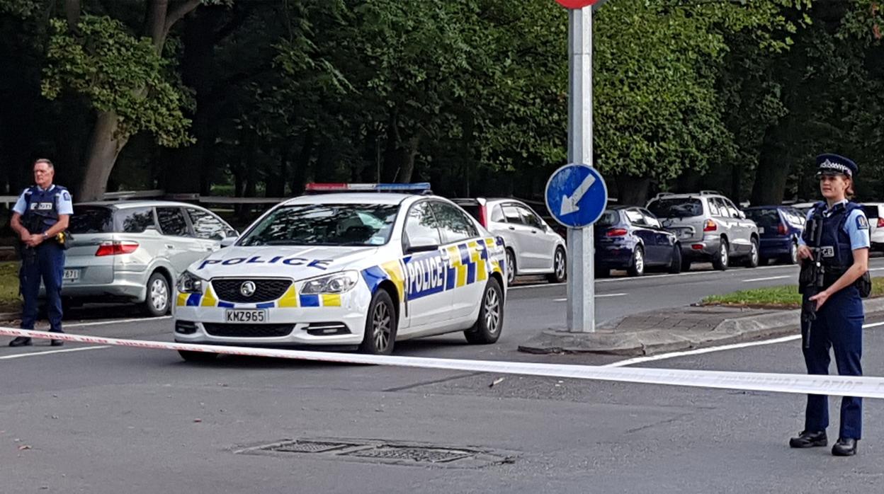 La Policía ha acordonado la zona donde se ha producido el atentado de Nueva Zelanda