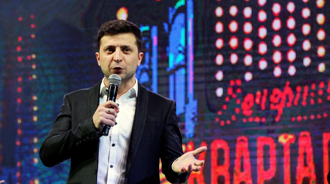 El cómico Vladímir Zelenski, durante un espectáculo en Kiev este viernes