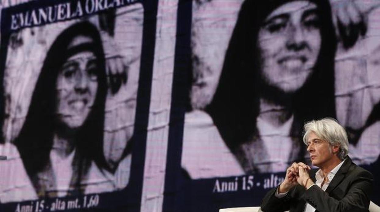 El hermano de la joven italiana desaparecida en 1983 Emanuela Orlandi, Pietro Orlandi, participa en un programa de la televisión italiana en Roma