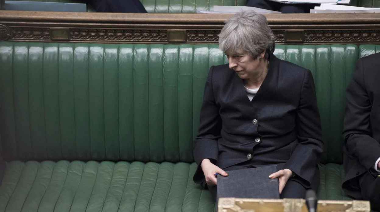 Theresa May, este jueves durante la sesión en la Cámara de los Comunes
