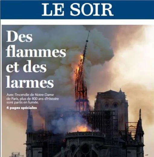 Así recoge la prensa mundial el incendio de Notre Dame