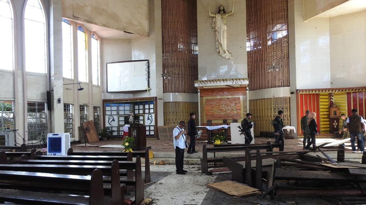 Una catedral en el sur de Filipinas, tras un ataque yihadista el pasado mes de enero