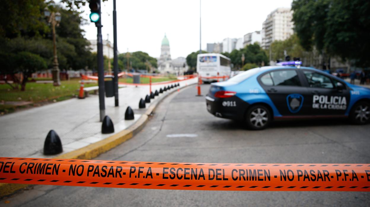 Vista de las inmediaciones del Congreso argentino, donde se perpetró el ataque, el pasado jueves