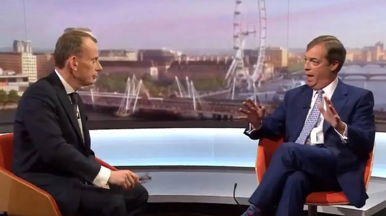 Andrew Marr y Nigel Farage durante la tensa entrevista