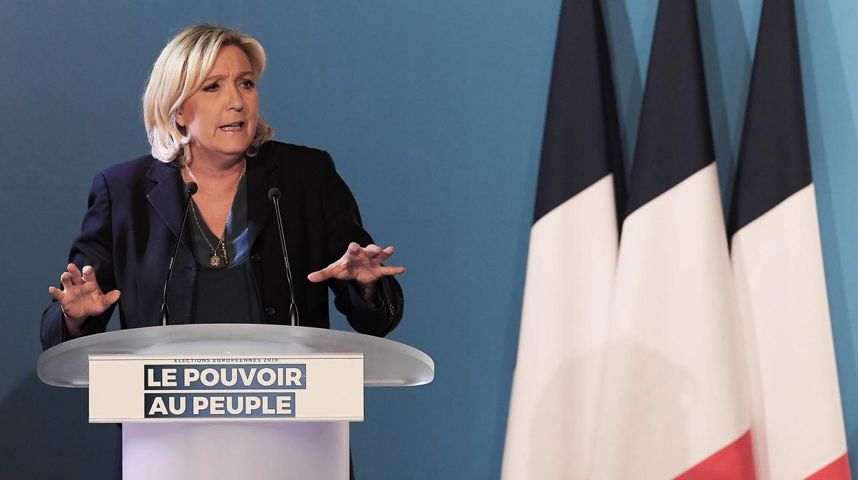 Marine Le Pen, este jueves durante un mitin
