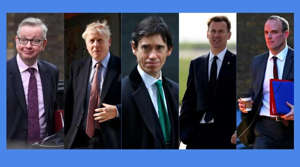 De izquierda a derecha, Michael Gove, Boris Johnson, Rory Stewart y Jeremy Hunt
