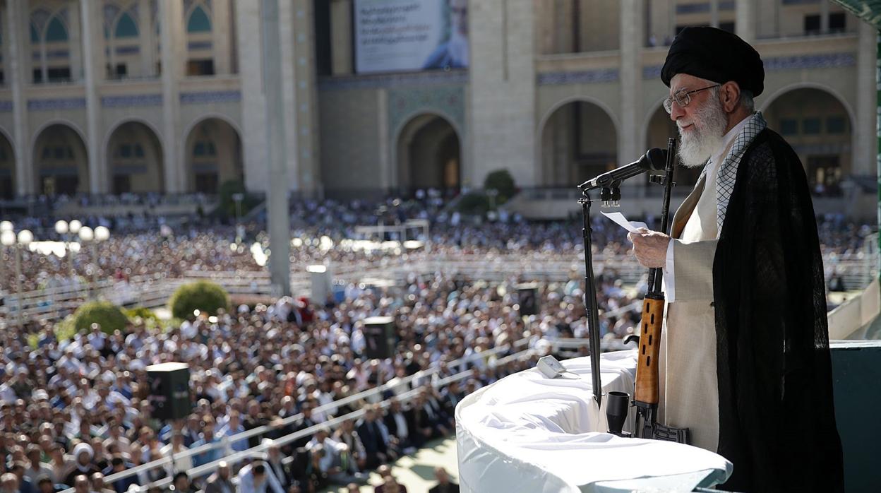 El líder supremo iraní. Alí Jamenei, durante un discurso la semana pasada