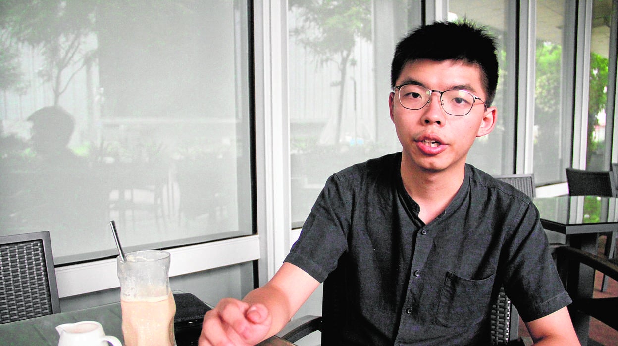 Joshua Wong durante la entrevista