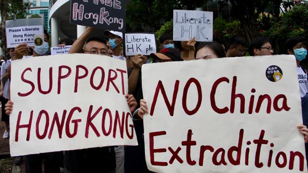 Maratón de protestas en Hong Kong para presionar al G-20 contra la ley de extradición a China