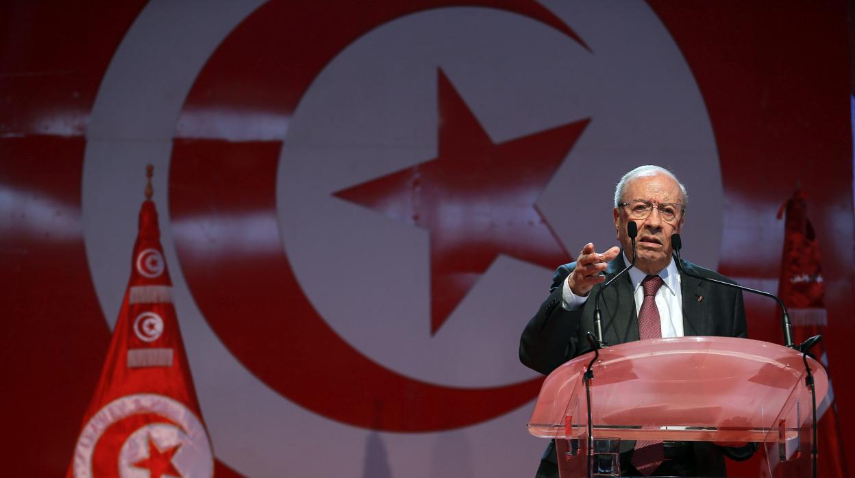 Beyi Caid Essebsi, durante un acto electoral en 2014