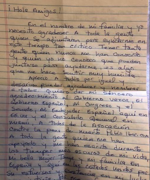 Pablo Ibar rompe su silencio: «No puede haber misericordia sin justicia»