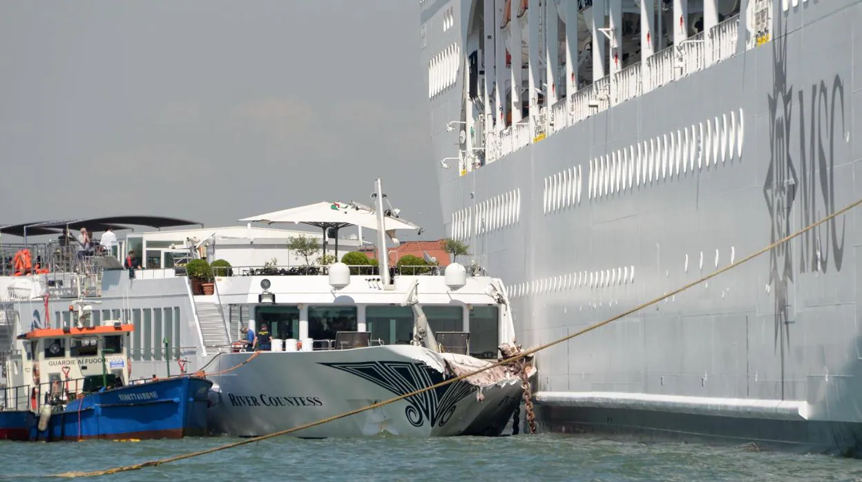 Colisión entre un crucero y un yate en Venecia el pasado 3 de junio