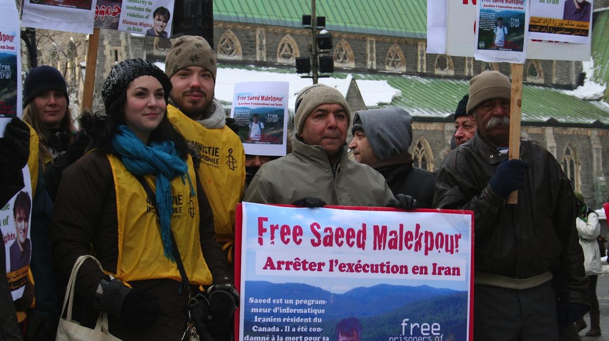 Manifestación a favor de la liberación de Saeed Malekpour